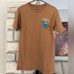 Obey Butterfly Graphic T Shirt Size Medium